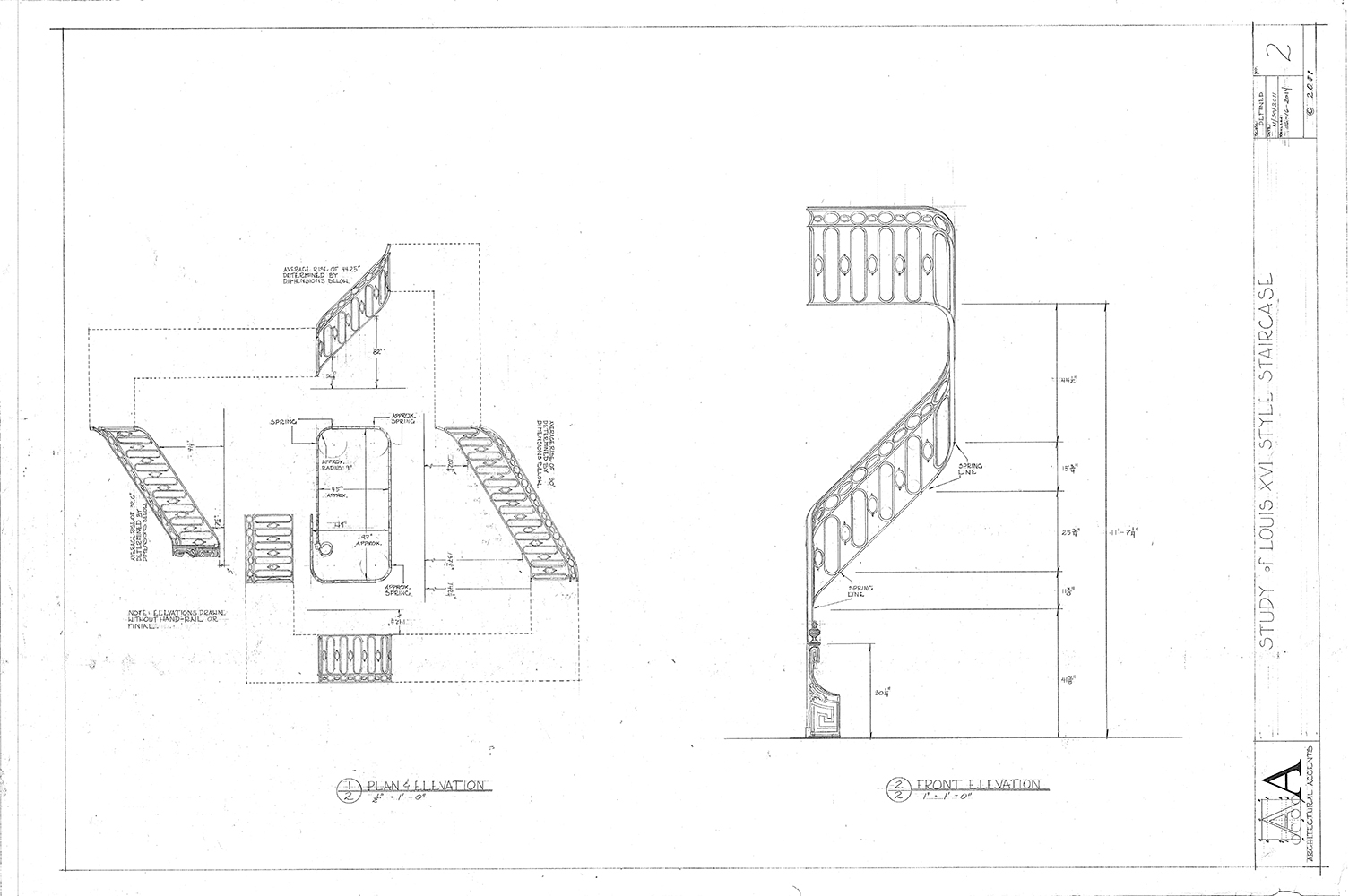 Wrought Iron French Staircase A11848 - Architectural Accents