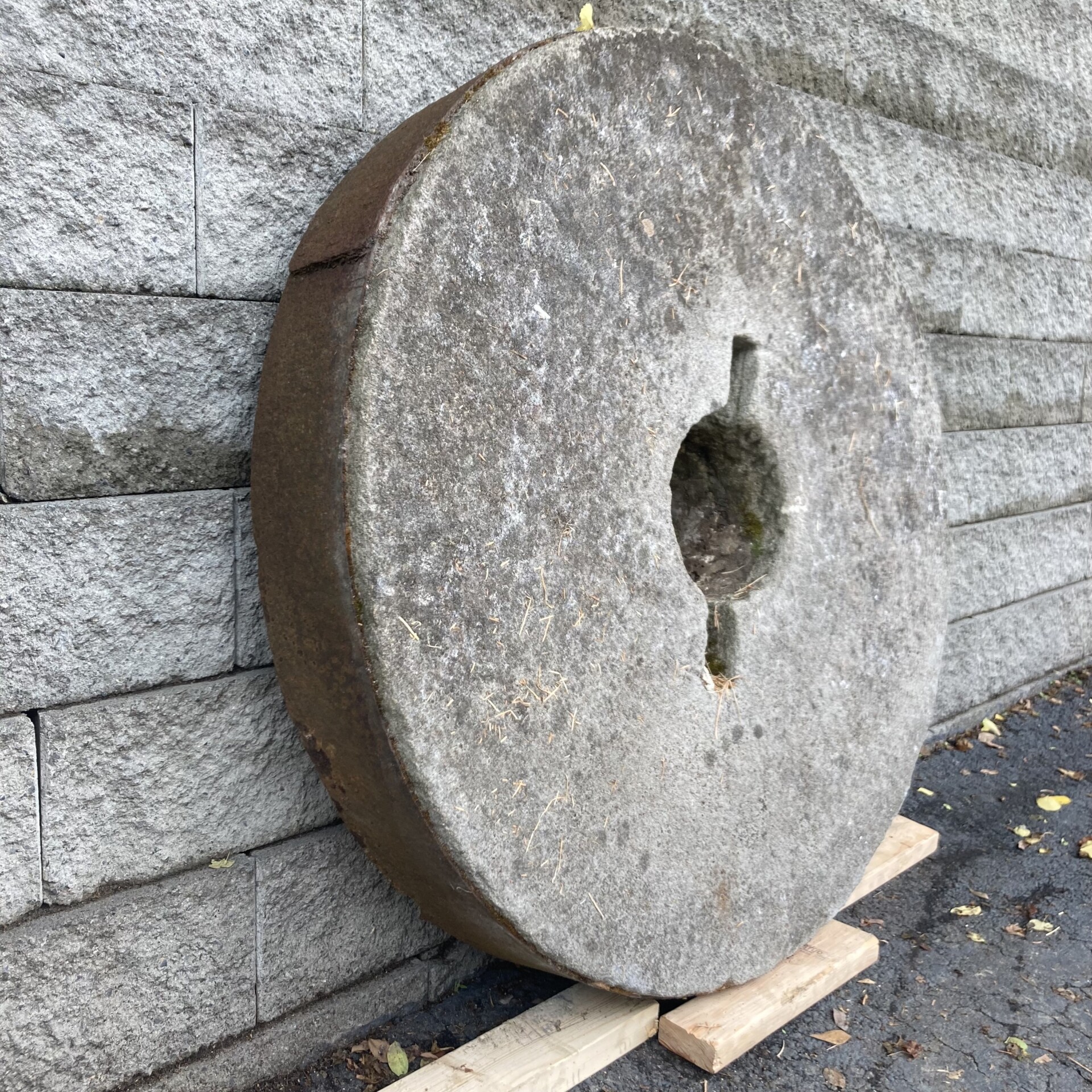 20th Century Large British Iron-Banded Granite Millstone - Image 2