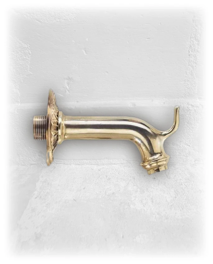 French Country Style Brass Spout with Escutcheon