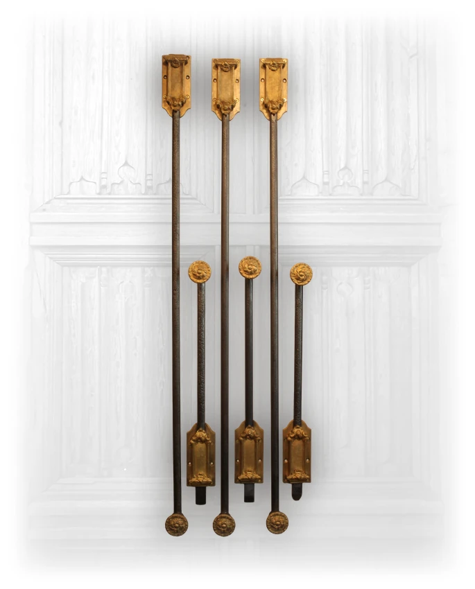 Pair of French Bronze/Iron Surface Bolts