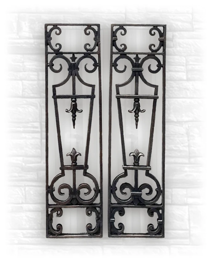 19th Century Pair of French Iron Grills