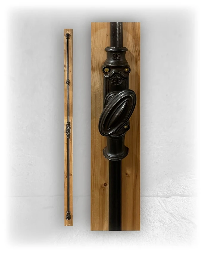 Large Cast Iron Cremone With Oval Knob