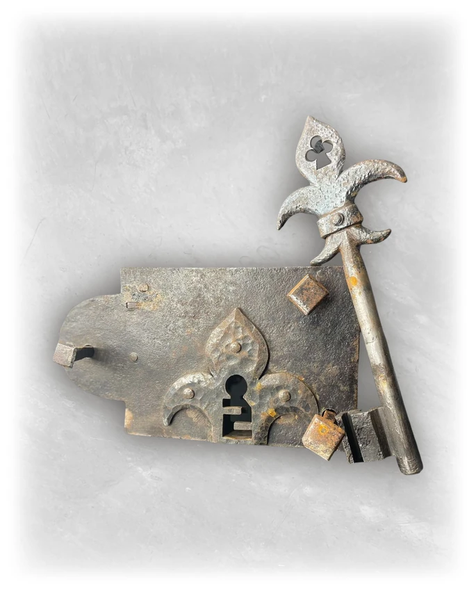 French Iron Rim Deadbolt