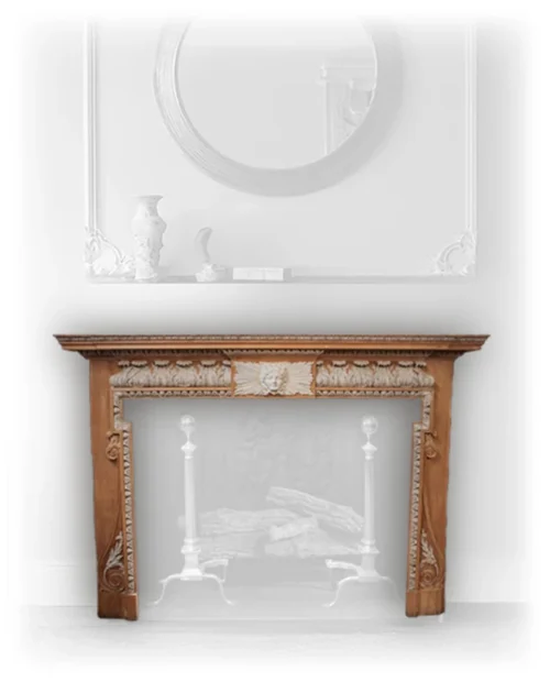 English 19th C. Gesso On Wood Mantel